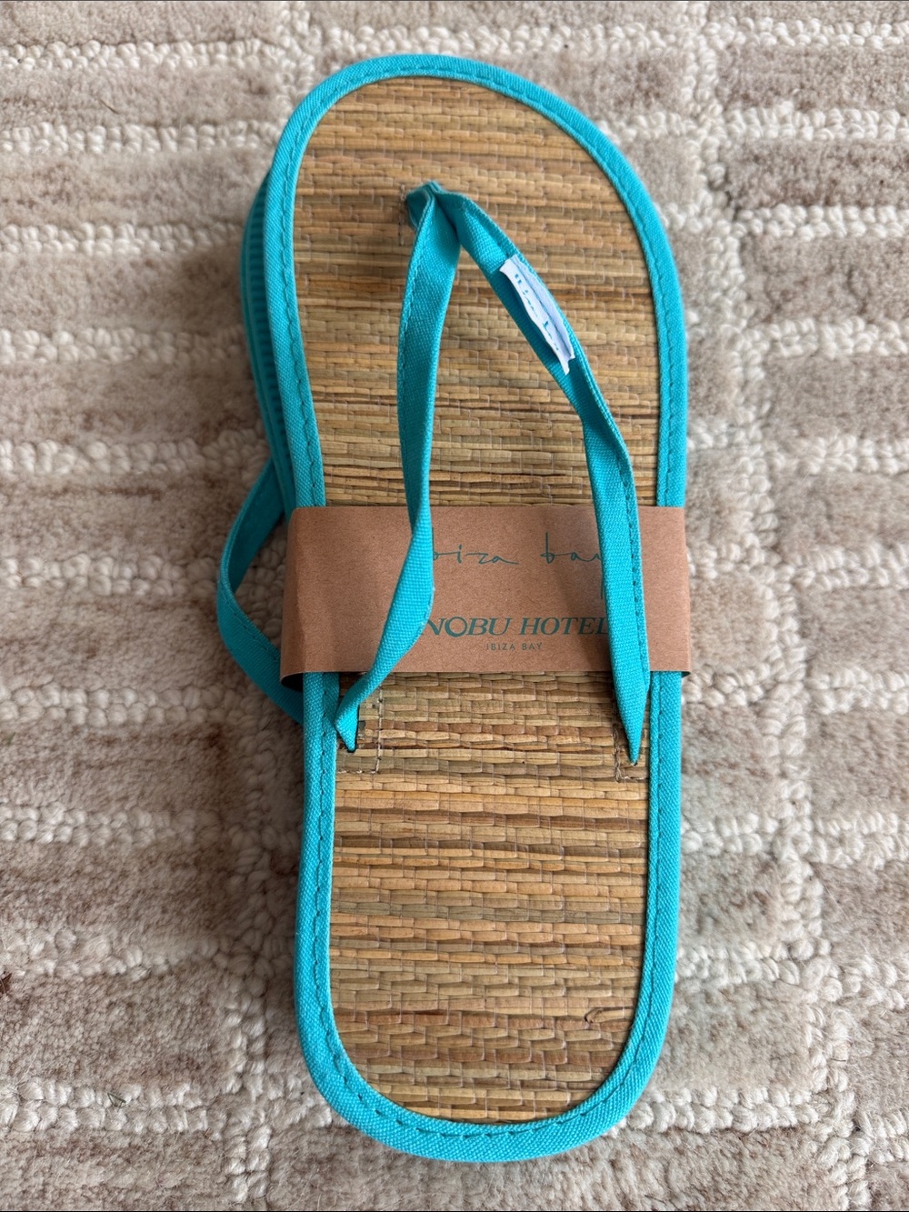 Women’s Teal Flip-Flop or Slippers with Woven Footbed